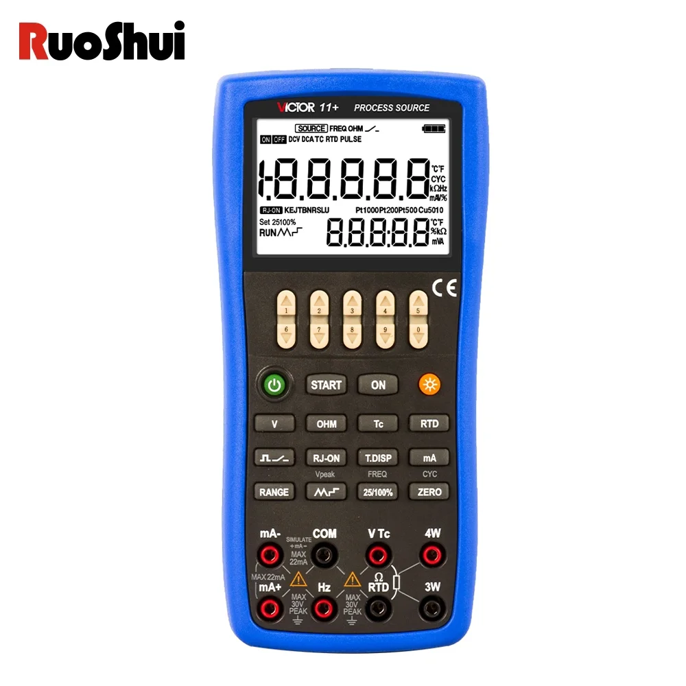 Victor 11+ Process Signal Source High Accuracy DC mV/mA Output Thermal Resistance Thermocouple Frequency Calibrator RTD Simulate