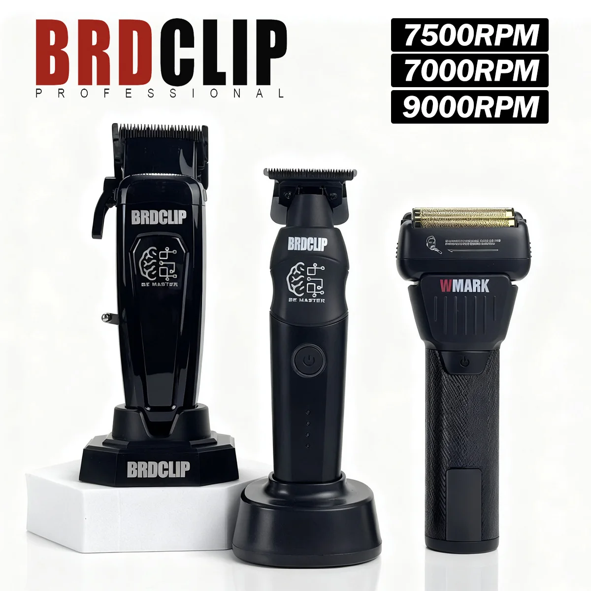

Professional Barber BRDCLIP 106 617 7500RPM Hair Clipper DLC Blade 7000RPM Trimmer With Base Charger WMARK NG-7982 9000PM Shaver