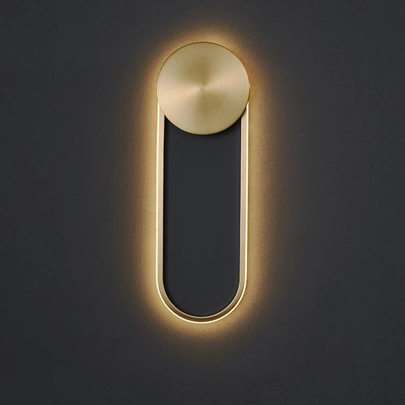 

CX134BI Luxury Gold LED Plated Brass Wall Lamp LED Black White Brass Bedside Lamp Wall Light For Bedroom Living Room