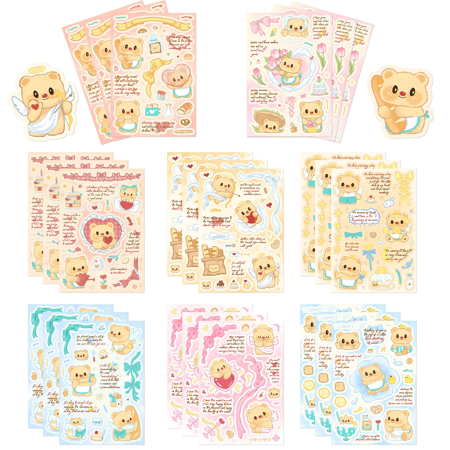 8PCS Kreative Butter Bär Spaß Collage Aufkleber DIY Wasser Tasse Skateboard Telefon Fall Laptop Wasserdichte Aufkleber