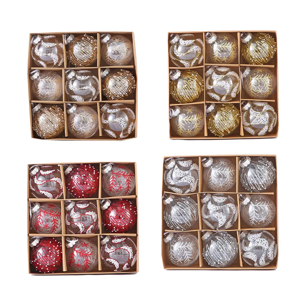 9x Eco-friendly Christmas Balls For Tree Decorations Not Easy To Deform And Non-toxic No Sharp