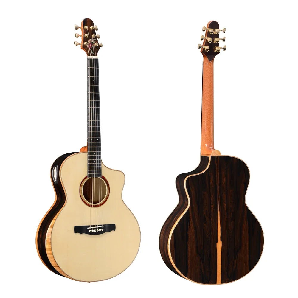 Aiersi Custom Handmade Professional Double Cedar Top 40 Inch Jumbo Fingerstyle Master All Solid Acoustic Guitar Music Instrument