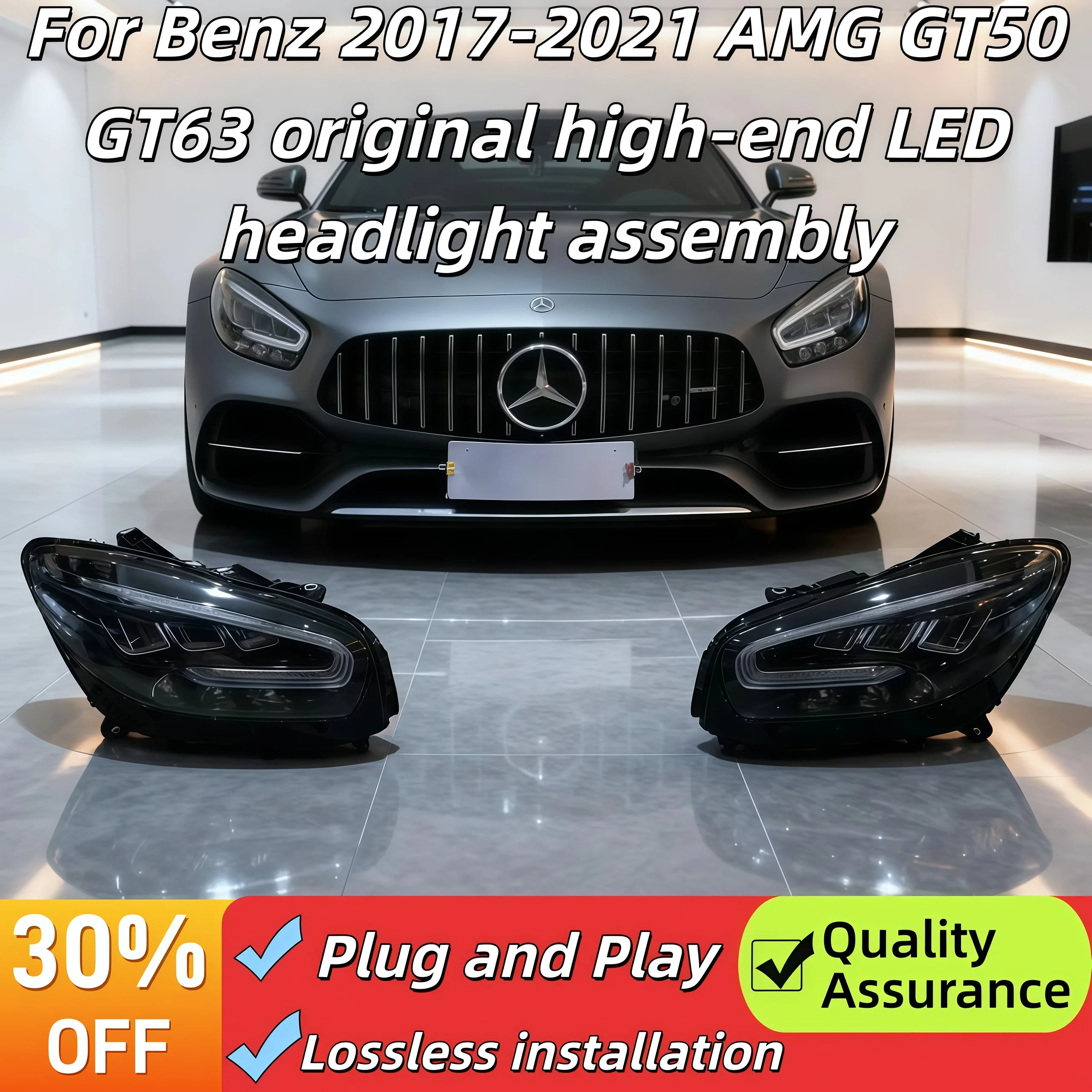 

For Benz 2017-2021AMG GT50 GT63 original high-end LED geometric multi-beam lighting daytime running light assembly plug and play