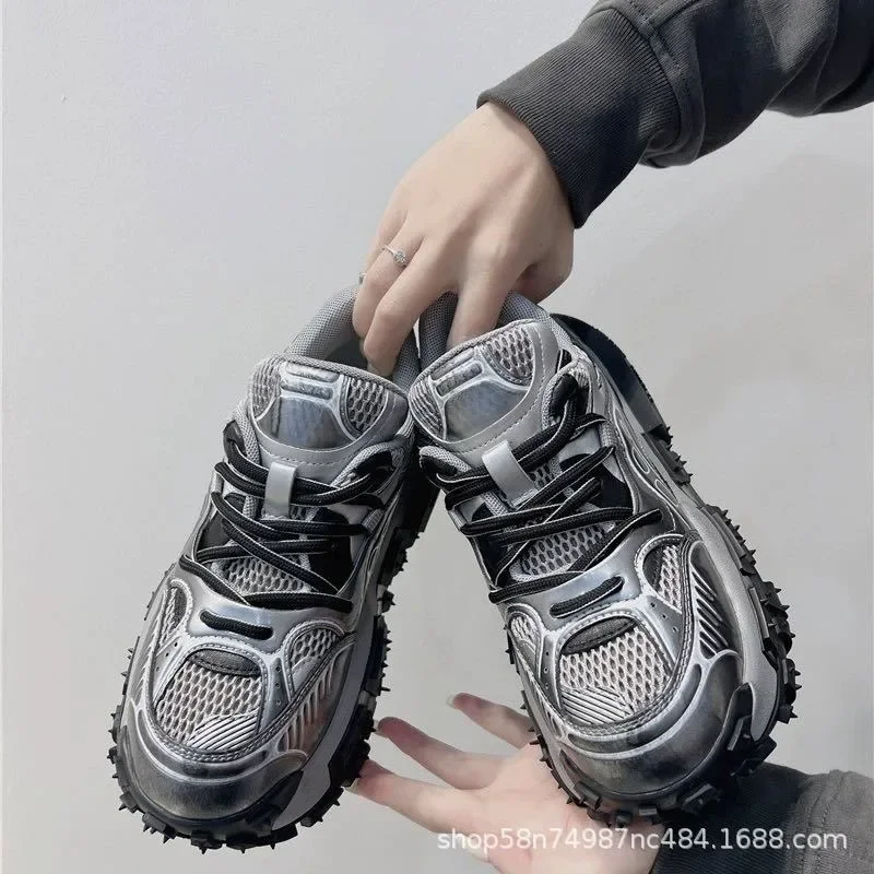 

Sneaker for Mens Retro Fad Platform Casual Men's Shoes Wear Resistant Light Sneakers Mesh Breathable Tennis Shoes Кроссовки Мужс