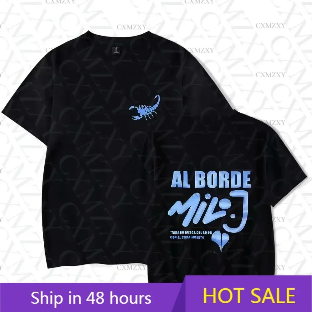 

2025 High-quality Summer Hip Hop Rap Milo J Alborde Song Merch T-Shirt Women Men Crewneck Short Sleeve Tshirt Fashion Teemen wom