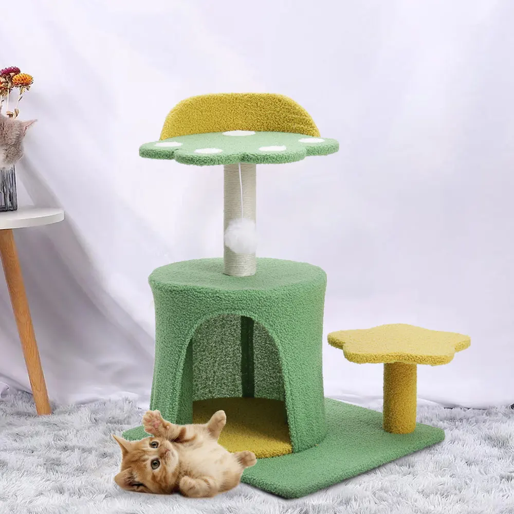 

Voltsify Cat Tree with Sisal Scratching Post and Hanging Ball Toy Sturdy Wide Base, Durable Pet Scratcher for Cats