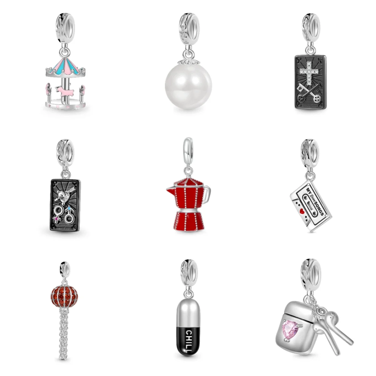 

European and American Fashion Detachable Necklace Pendant Personality with Tarot Pendant Chain Does Not Fade