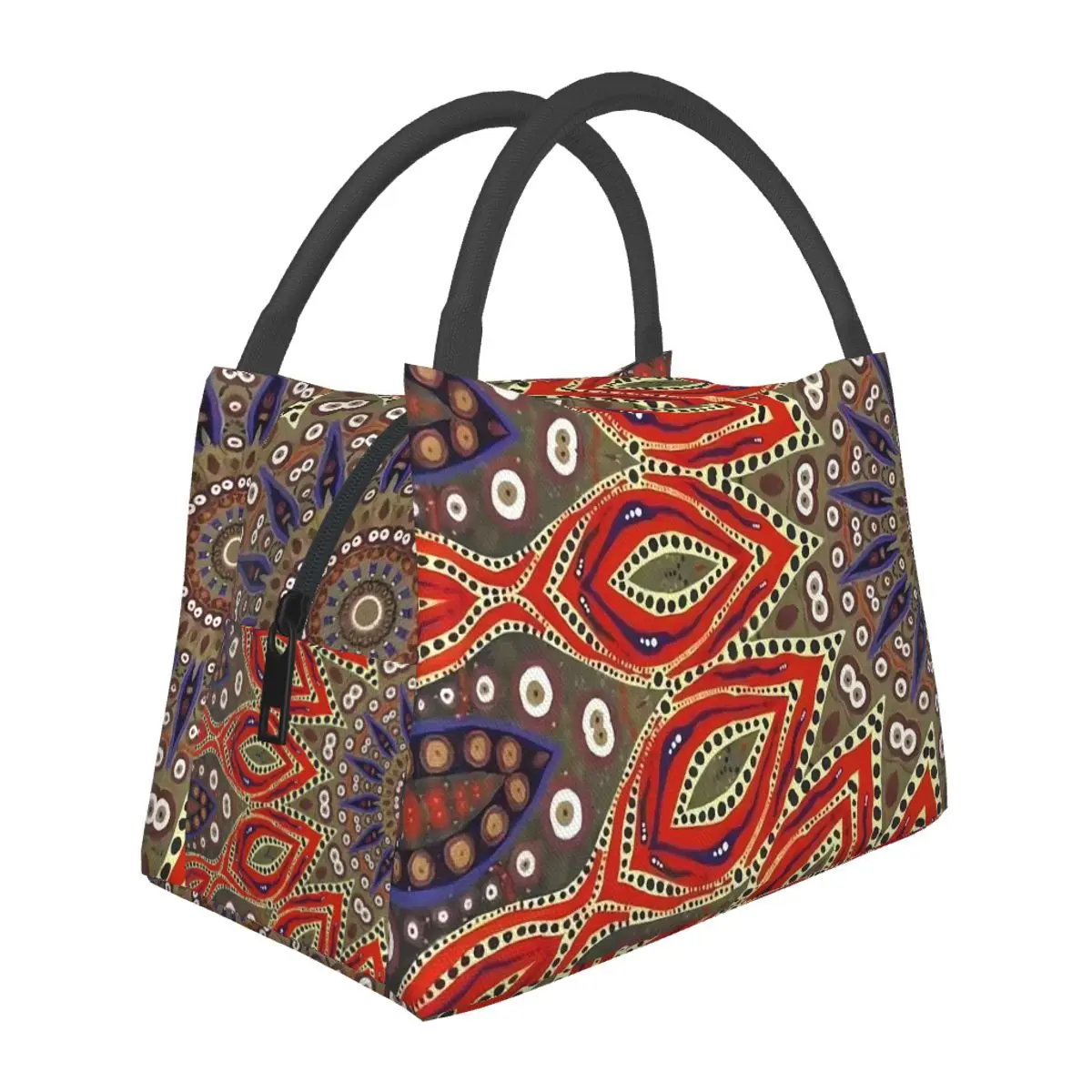 Red Evil Eye Lunch Bag Abstract Print Convenient Lunch Box Travel Print Cooler Bag Fun Waterproof Thermal Tote Handbags