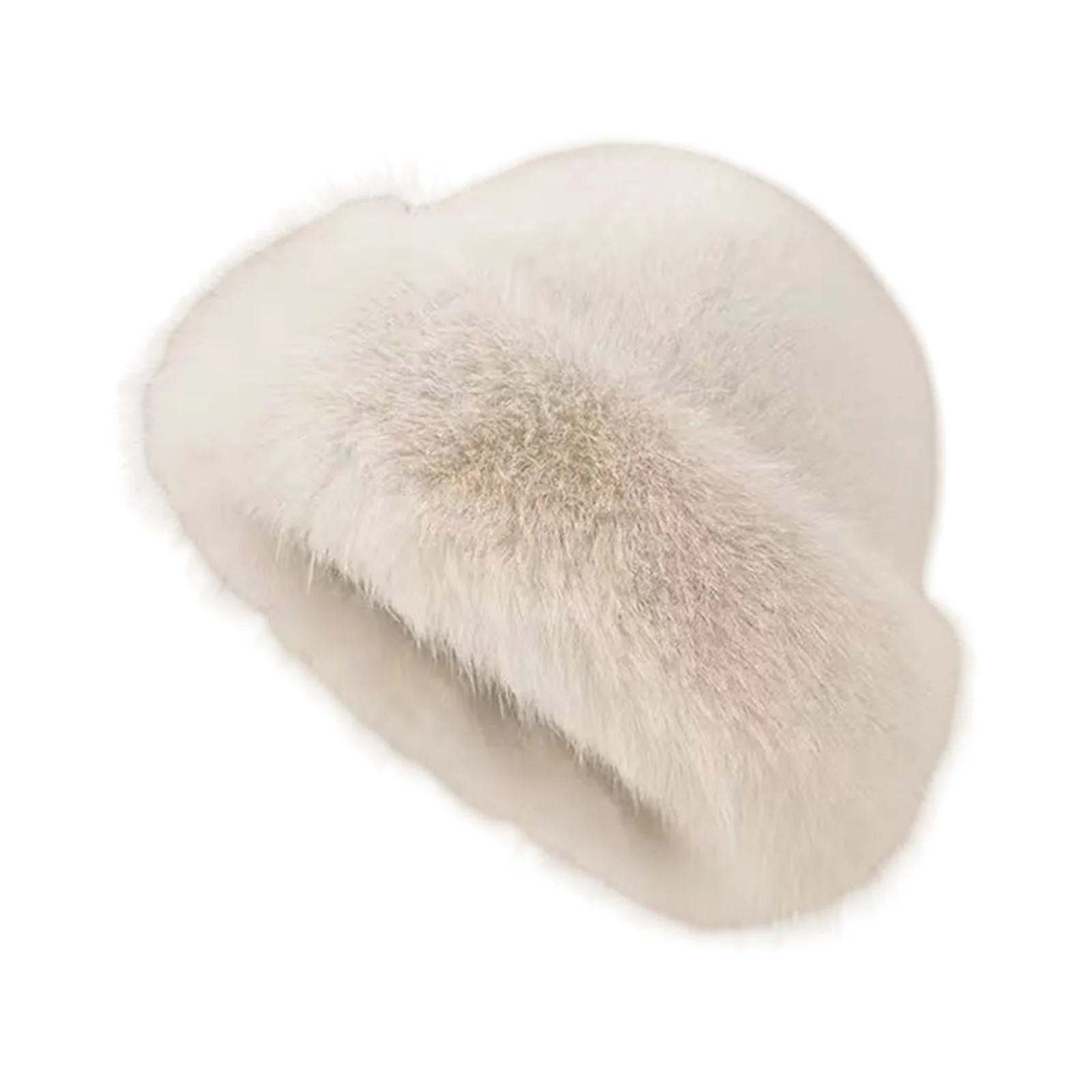 Gorro de pescador de piel sintética esponjosa para mujer, gorro de pescador de felpa de lujo, gorro cálido de invierno, gorro panamá grueso para día de nieve y frío