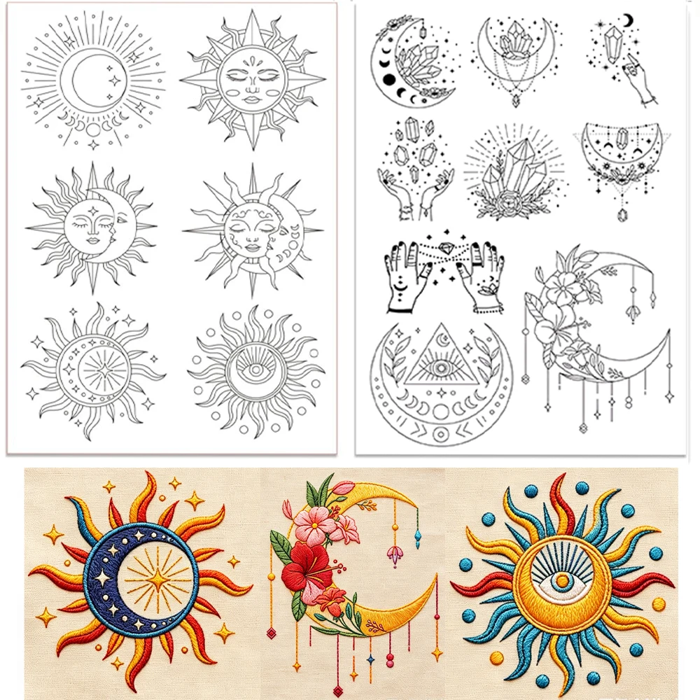 Sun Moon Pattern Water Soluble - đánh giá và giá Embroidery Lovers