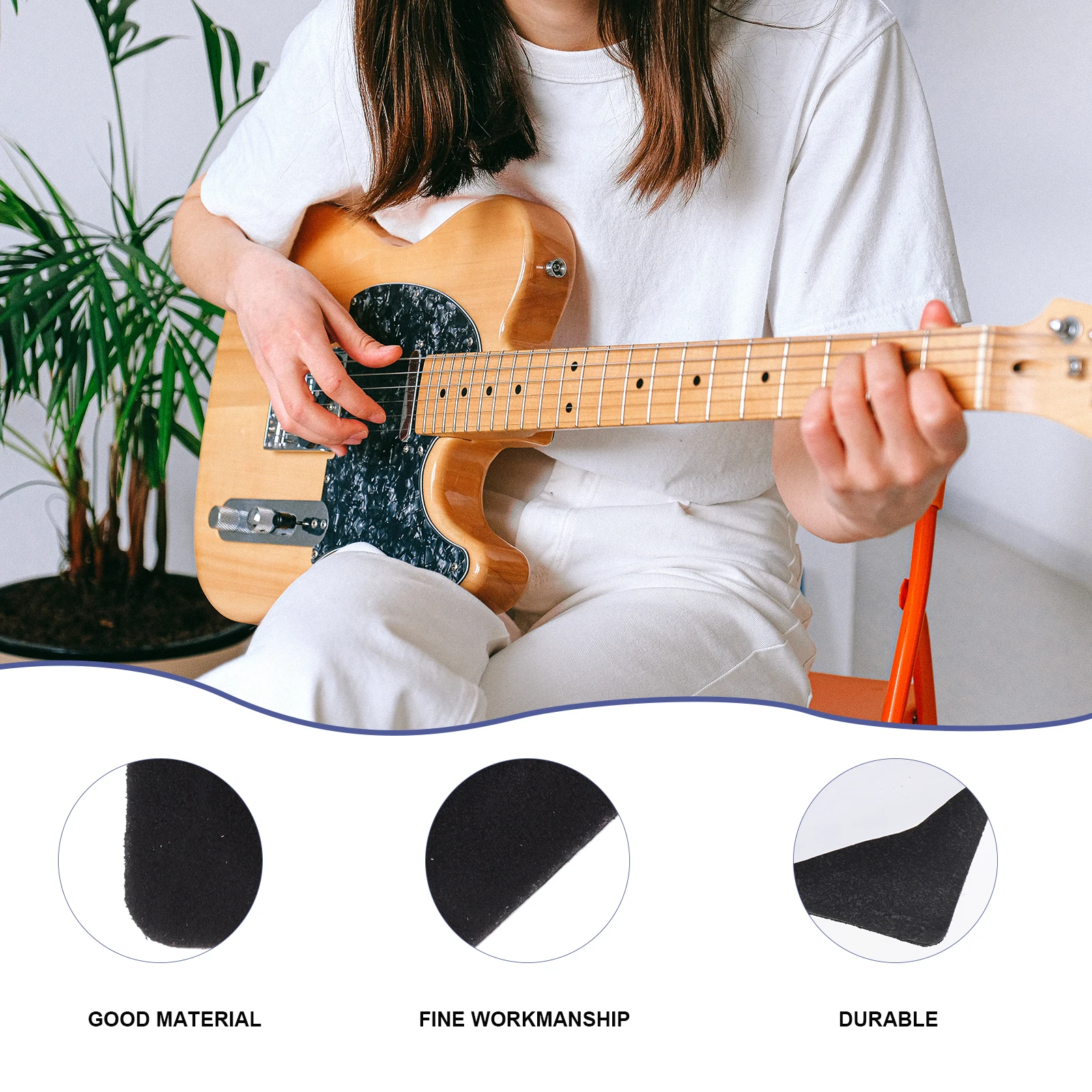 

1Pcs Musical Instrument Non-Slip Pad Wear-Resistant Cowhide Antiskid Mat Double-Sided Adhesive Guitar Pipa Erhu Fixing