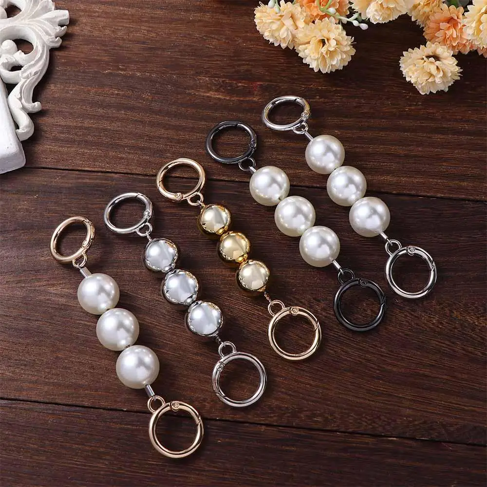 Shoulder Bag Accessory Artificial Pearl Replacement Bag Strap Extender Purse Extension Chain Handbag Handles Bag Belt