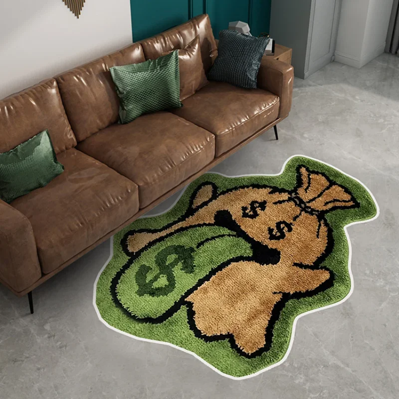 VIKAMA Tide Fun Cartoon-Serie Teppich, weich, rutschfest, kurzer Flor, für Wohnzimmer, Sofa, Schlafzimmer, Nachttisch, Persönlichkeit, Verzierung, Dekor