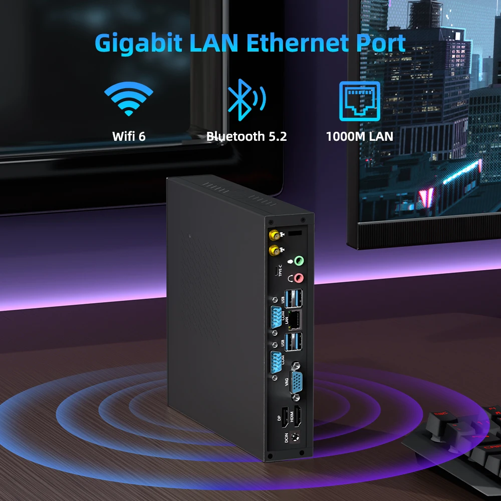 Core I5 12450H 13500H CPU Minipc 8 Cores Max 4.4GHz Gaming PC DDR4 32GB 1TB  Linux Win11 Pro RS232 Small Mini Computer