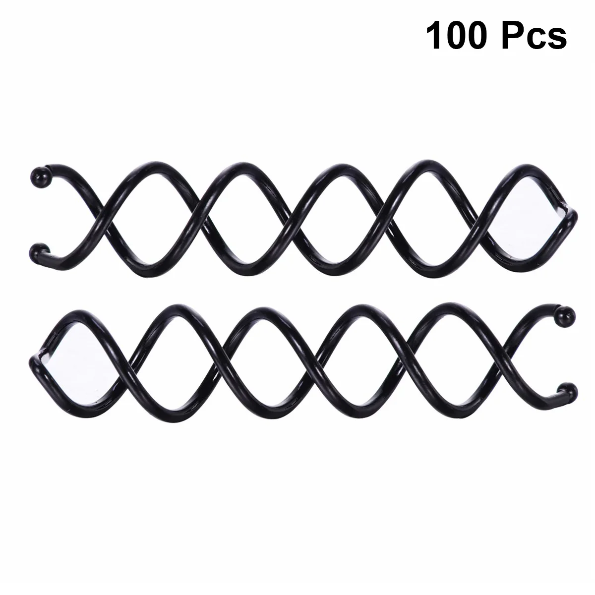 

100Pcs Metal Spiral Hair DIY Clips Bun Stick for All Hair Types Durable Alloy Black Fade Resistant Flexible Styling Tool Hold