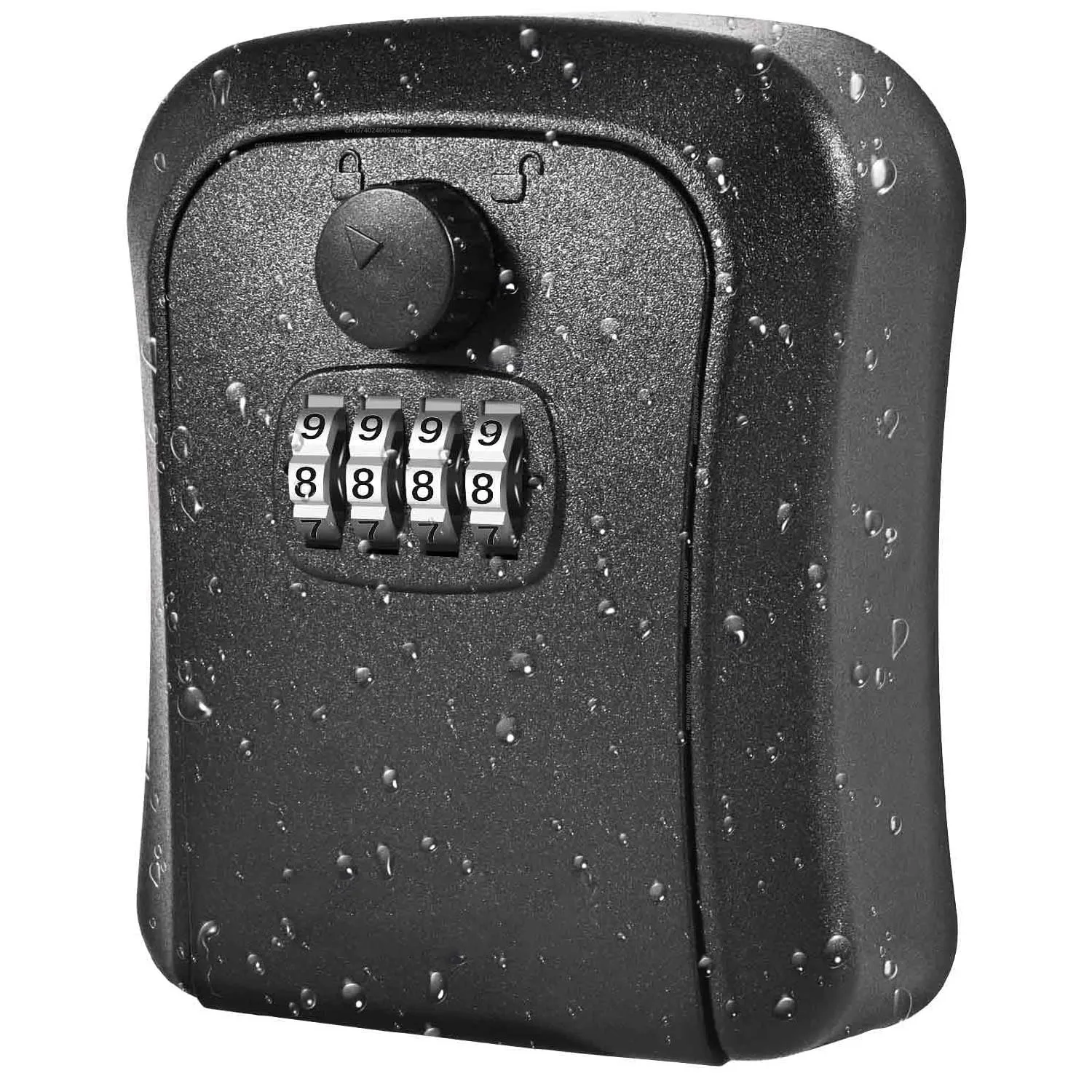 Key Lock Box Wall Mount 4 Digits Combination Lockbox Waterproof Outdoor Key Hider for House Manager Key Resettable Safe Security