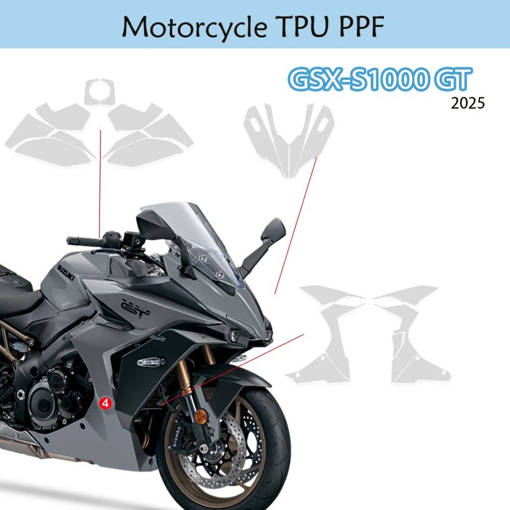 

TPU PPF For SUZUKI GSX-S1000 GT 2022-2025 Paint Protective Film MOTOR Self-Healing GSX-S1000GT PAINT PROTECTION transparent