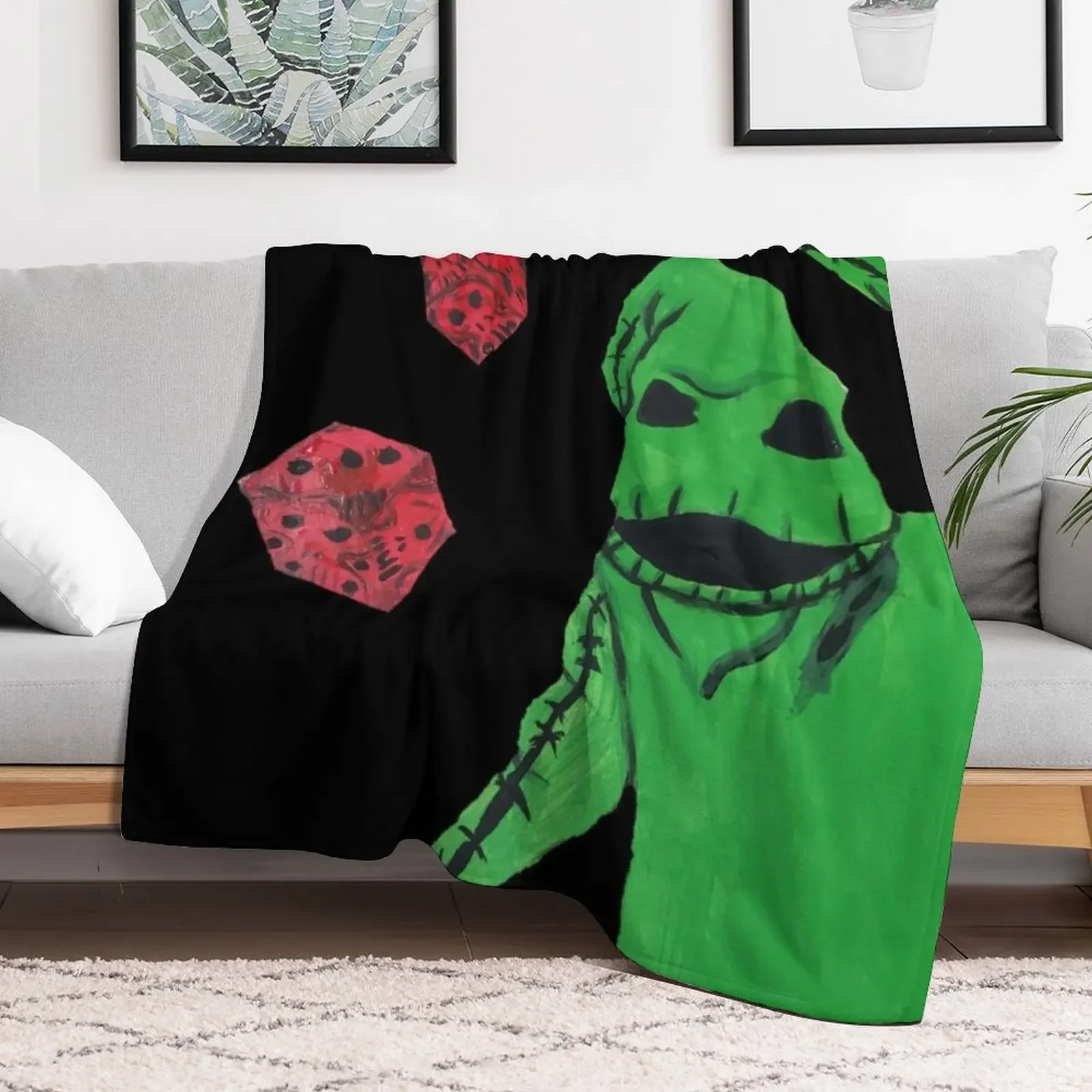 Oogie Boogie Throw Blanket Bed Shaggy halloween Warm Blankets