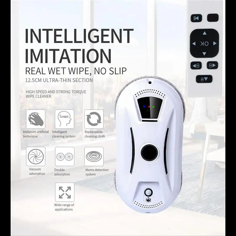 

Smart Window Cleaning Robot Electric Intelligent Glass limpiacristales Robot Vacuum Cleaner for Window Remote Control for Home