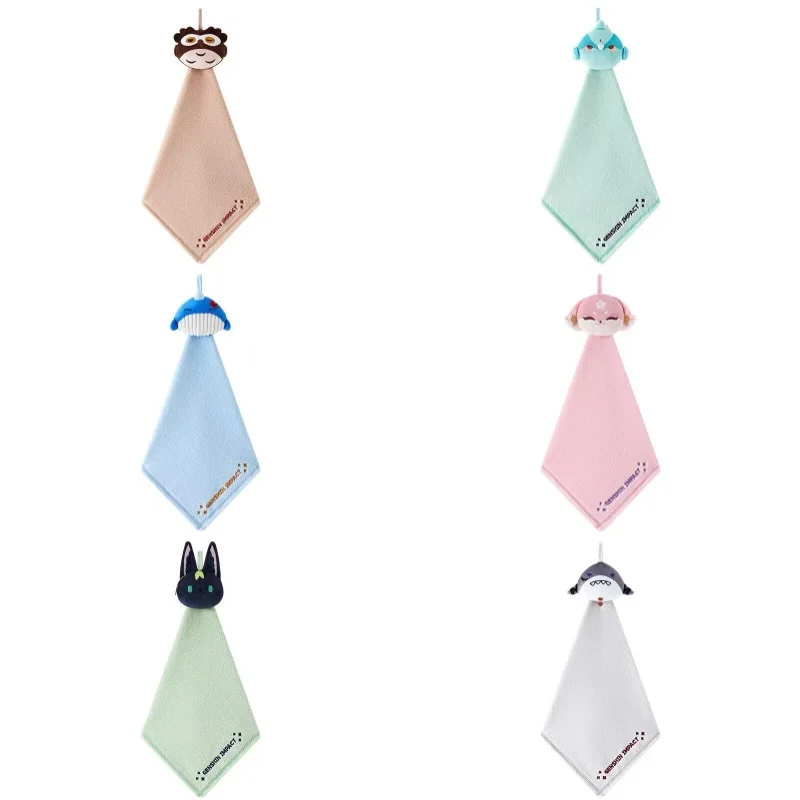 Genshin Tartaglia、Xiao Impact Hanging Hand Towel Teyvat Zoo Series Plush Absorbent Towel For Home Bathroom Kitchen Daily Use