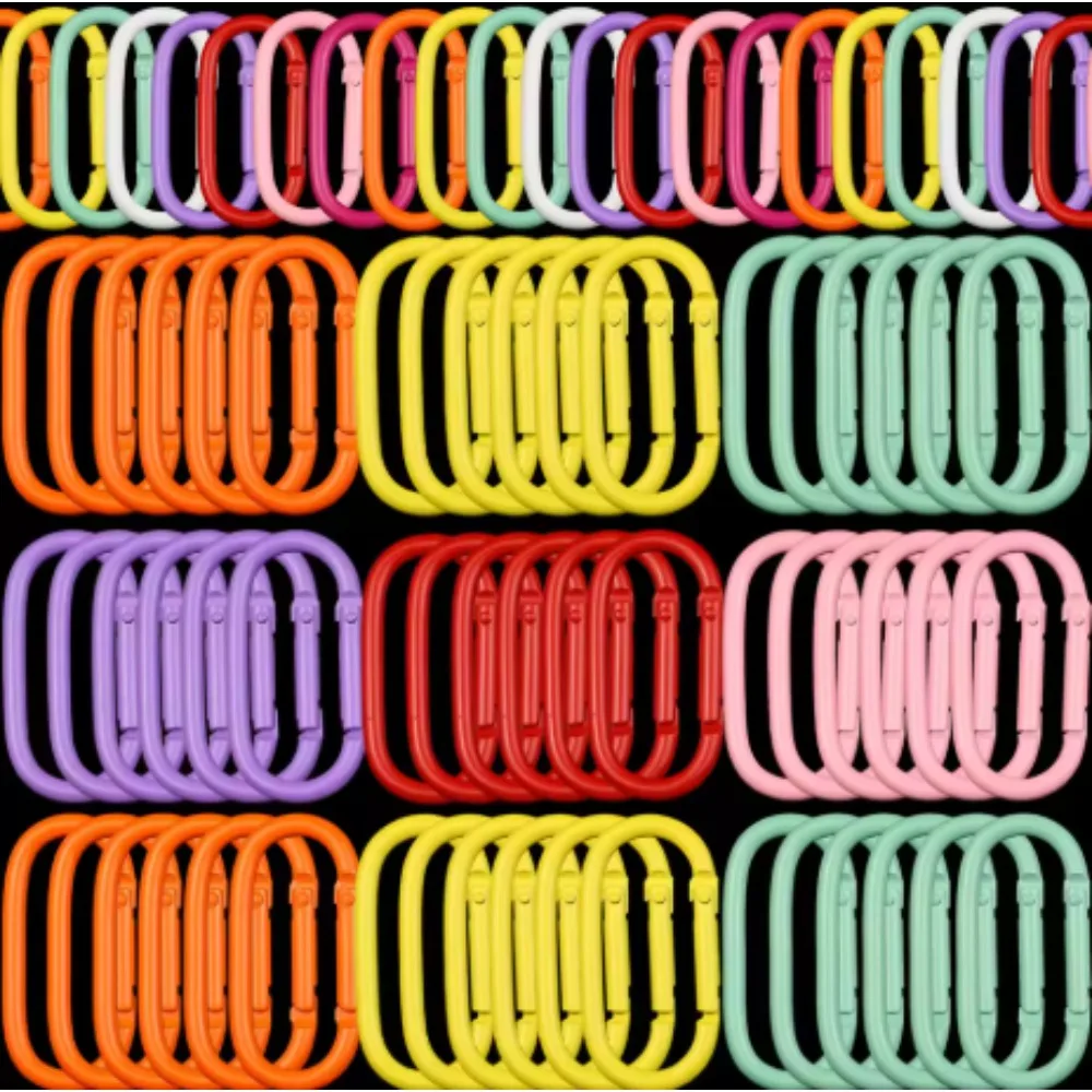 1/10pcs Metal Oval Ring Snap Hook Spring Gate Trigger Clasps Clips for Leather Craft Belt Strap Webbing Keychain Hooks Colorful