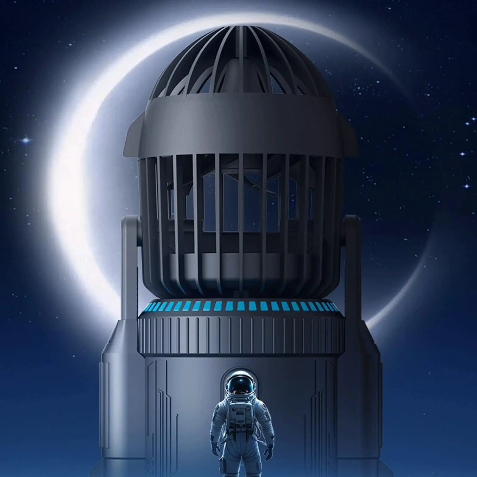 

Powerful Desk Fan Portable Electric Table Desktop Fans Quiet 5000Rpm With Light Rocket Shape Rotating Air Circulator For Cooling