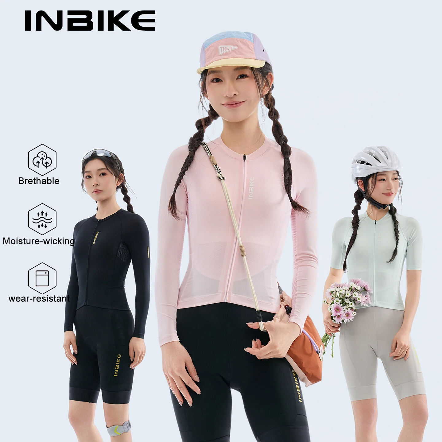 

INBIKE 2026 Новая женская велосипедная майка для весны и лета, дышащая легкая футболка для шоссейного велосипеда, с коротким и длинным рукавом