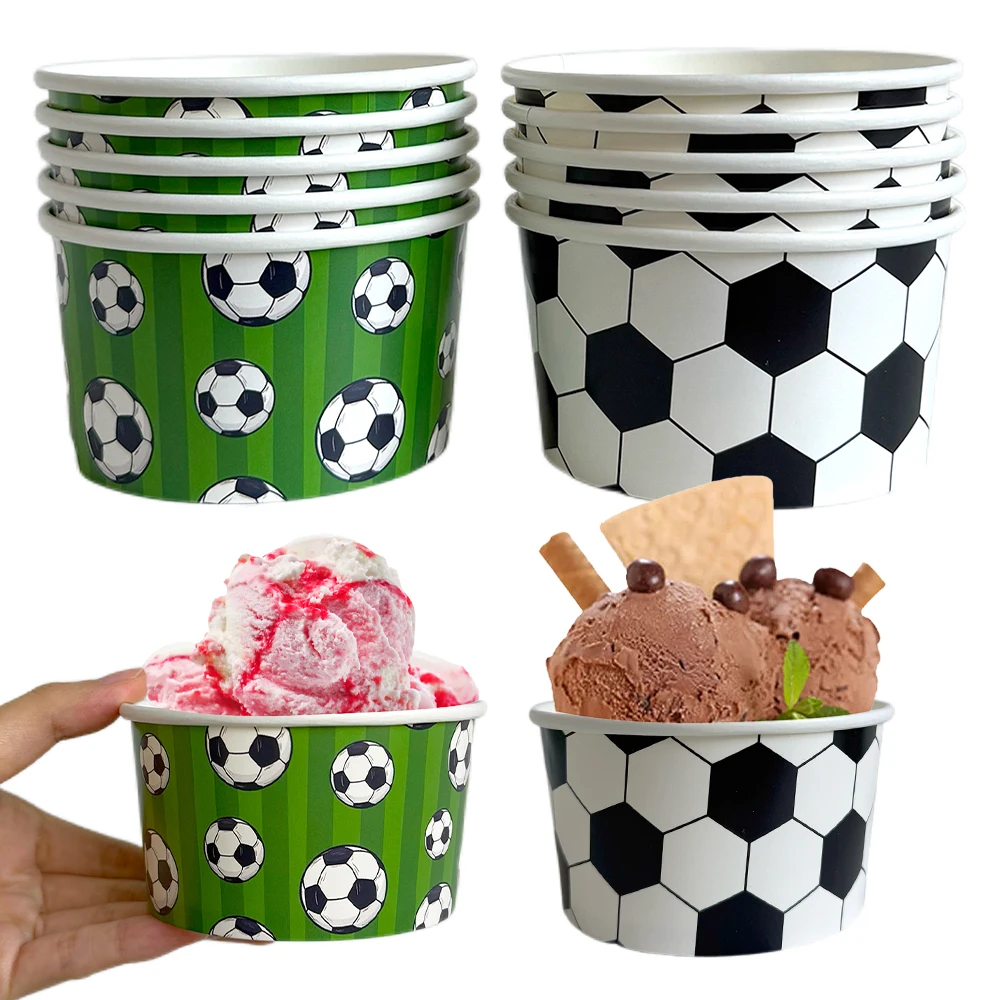 Fußball-Papiersnackschalen Einweg-Dessert-Papierbecher Geburtstagsparty-Zubehör Fußball-Themen-Geburtstagsparty-Dekorationen – Detail 2