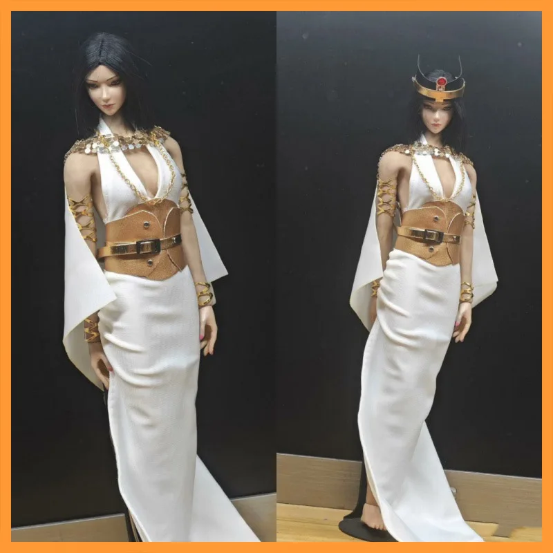 

In Stock 1/6 Scale Ancient Egyptian Style White Long Skirt Gold Chain Set Fit 12inch Action Figure Model Toys For Fans DIY