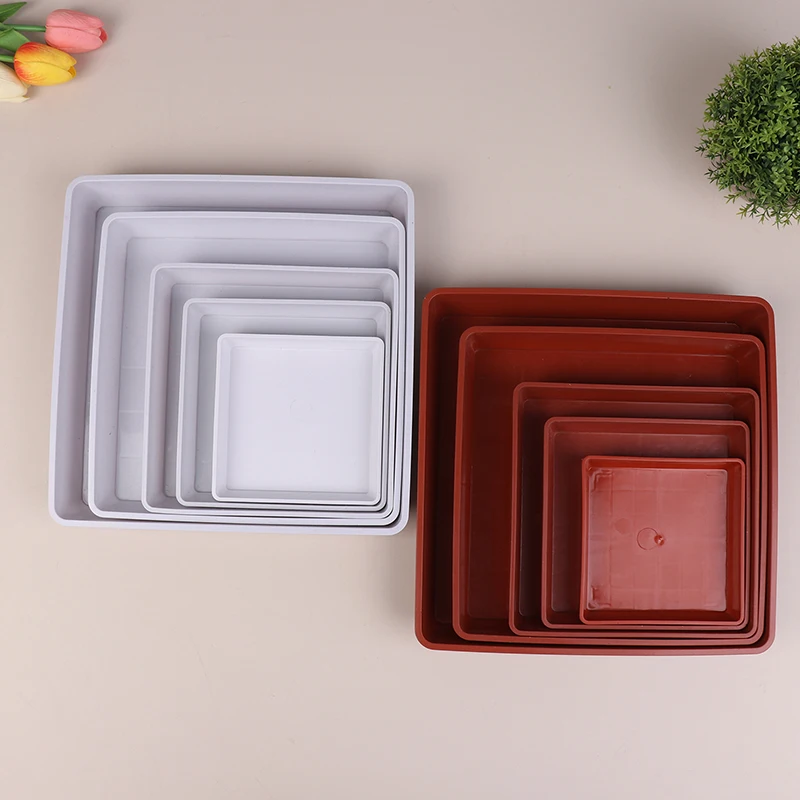 1Pc Flower Pot Tray Plant Saucer Plastic Square Durable PP Saucers Drip Trays Plant Pot Saucer Gardening Water Trays