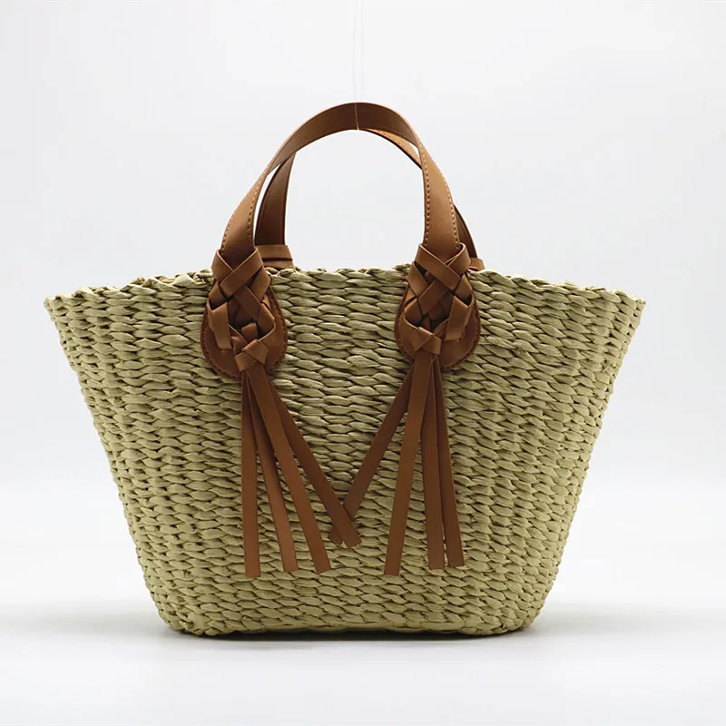 Summer Bag Large Capacity Tote Designer Wicker Woven Women Handbags Summer Beach Bali Straw Bag Lady Travel Big Basket Purse