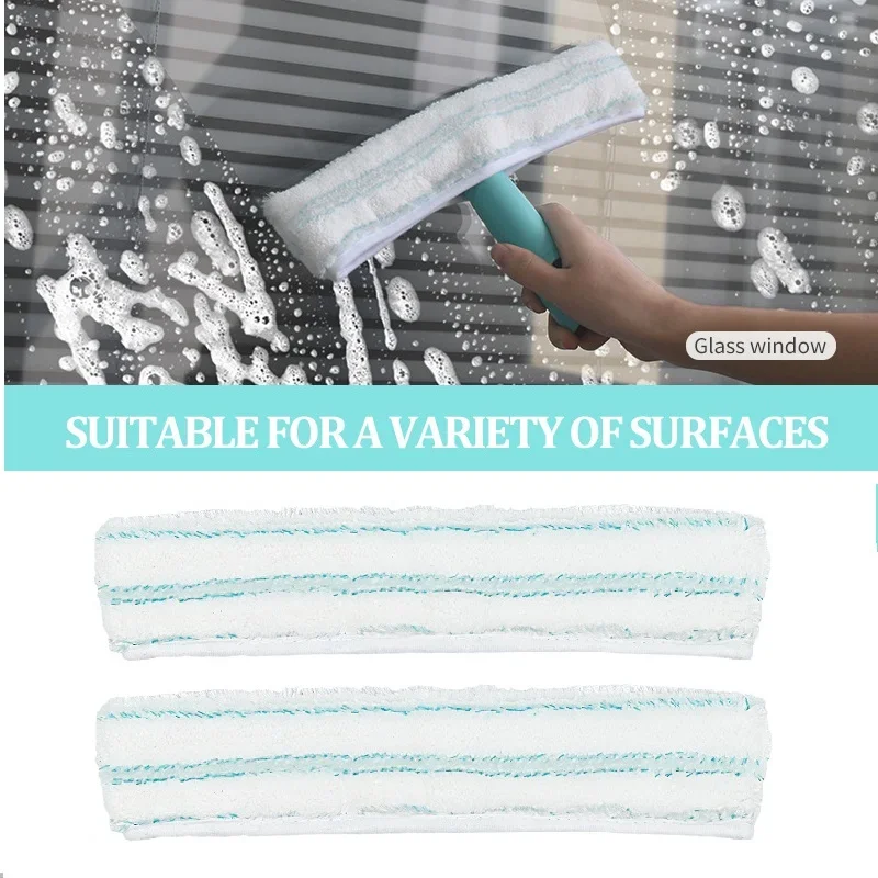 2PCS Replacement Fleece for Leifheit Window Squeegee and Frames Cleaner Microfibre Pad Dry And Wet Usage Mop Cloths 27x7cm