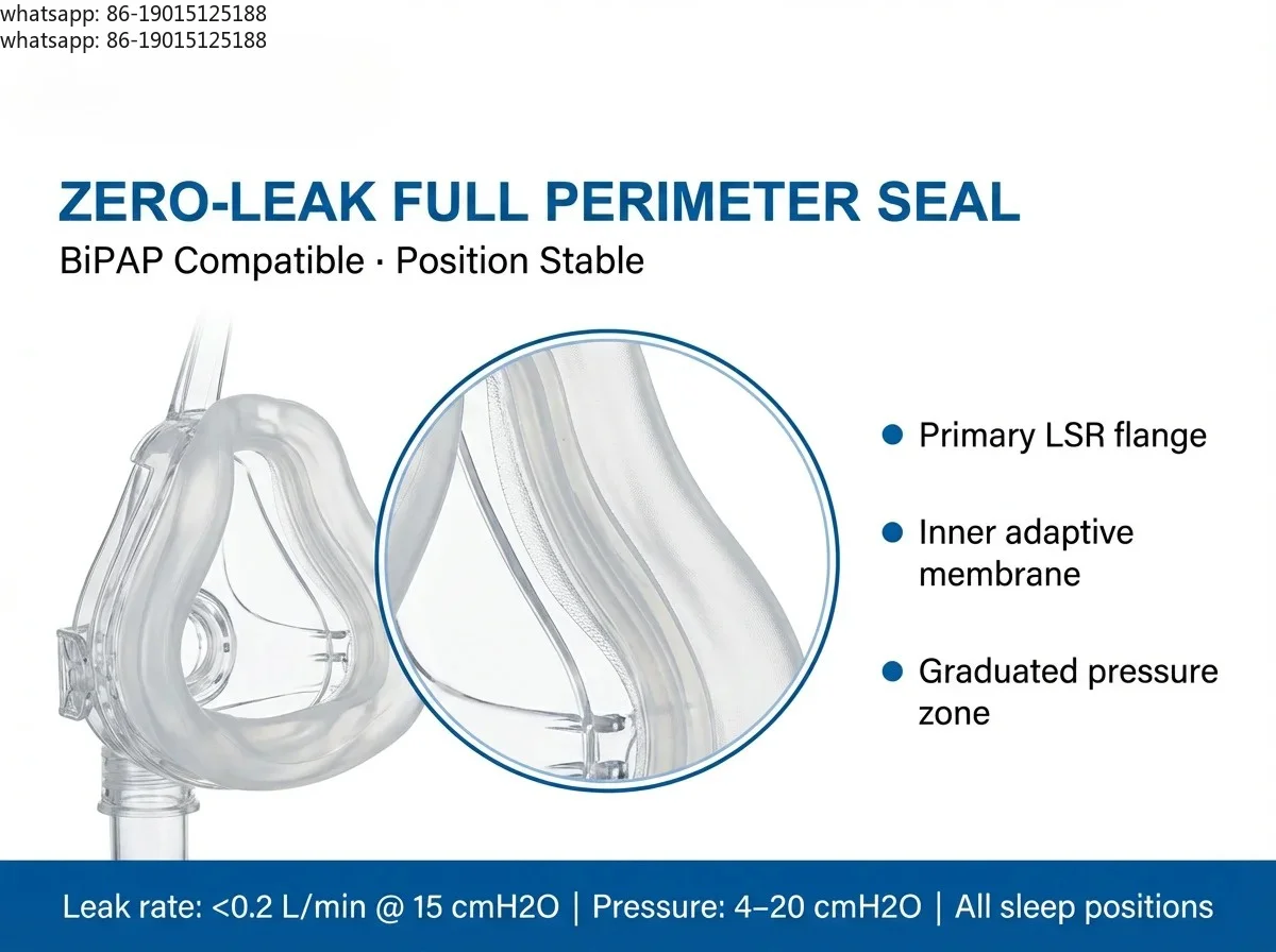 Nasal Mask Medical Liquid Silicone, Sleep Apnea Double Positive Pressure  Silent