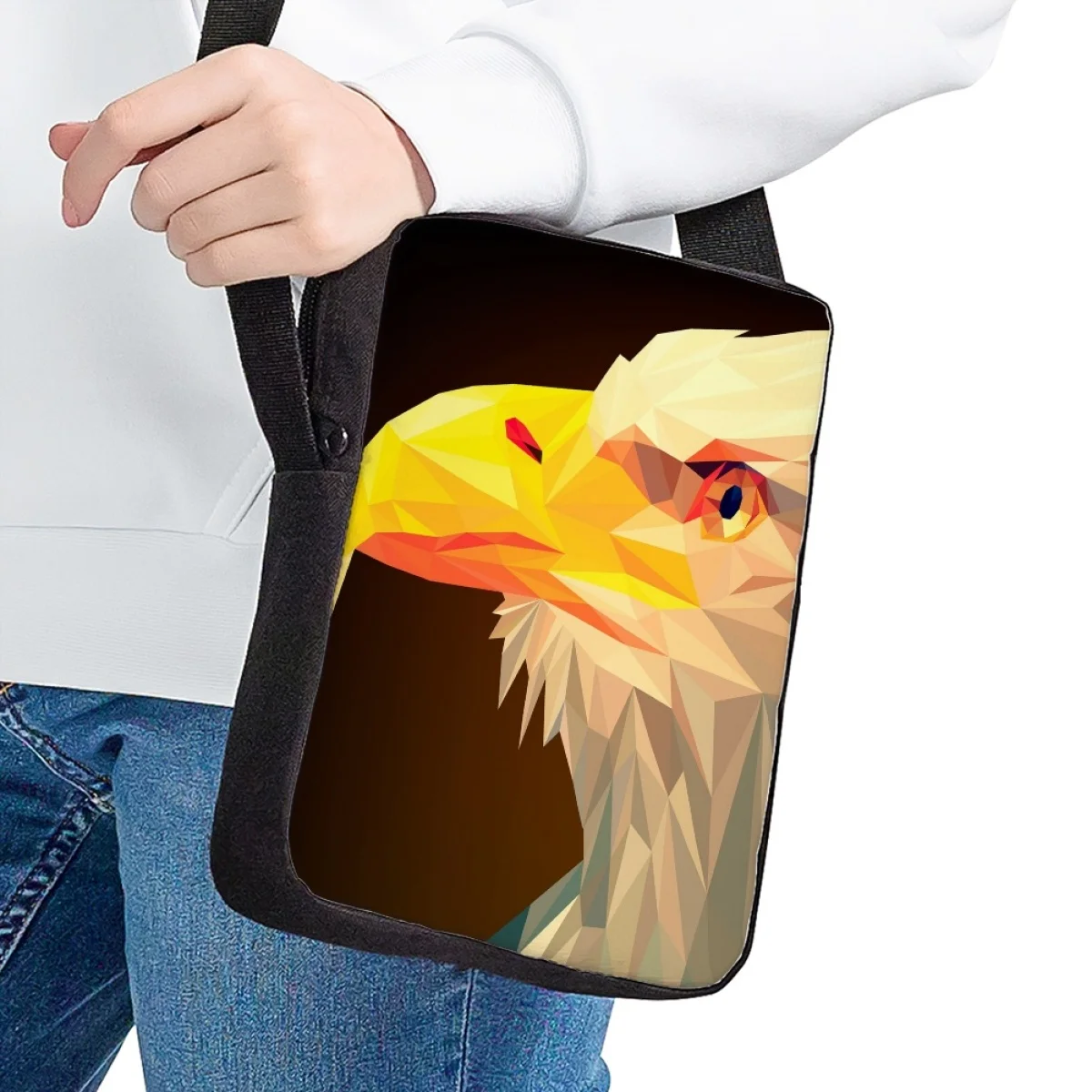 Small Kids Crossbody Bags For Women Messenger Bag Cute Eagle Lady Shoulder Cross Body Bags  For Teenager Girls Boys Lunch Bag