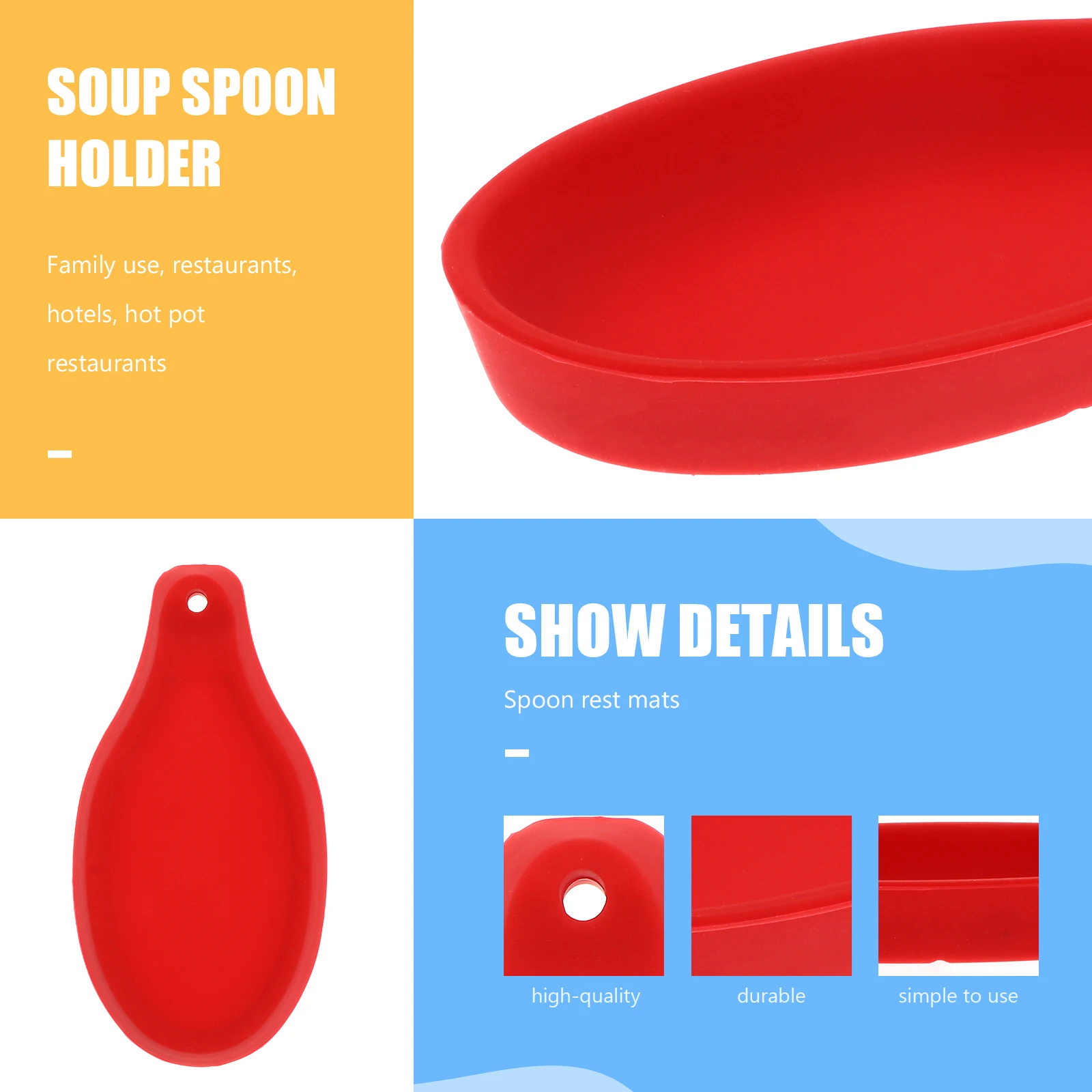 

2pcs Silicone Spoon Pad Utensil Holder Kitchen Supply Storage Rack Soup Ladle Rest Spatula Fork Tray Countertop Home Use