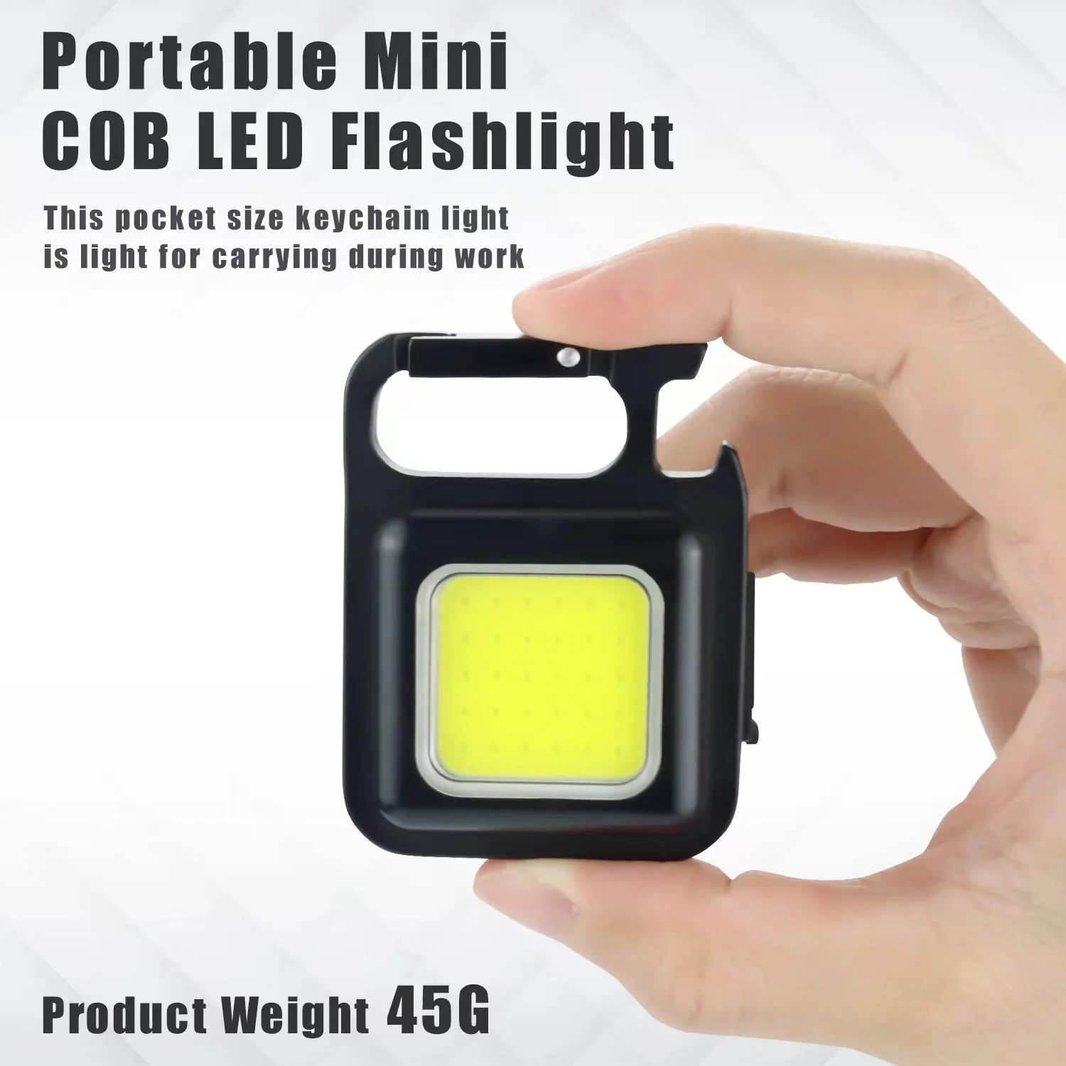 Mini LED 500mah Cold White Work Light Portable Pocket Flashlight Keychains USB Rechargeable For Outdoor Camping Small Corkscrew