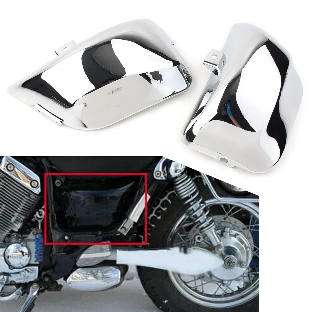 Motorcycle for Yamaha Virago 400 500 535 XV400 XV500 XV535 Left+Right 1Pair Chrome ABS Fairing Side Battery Cover