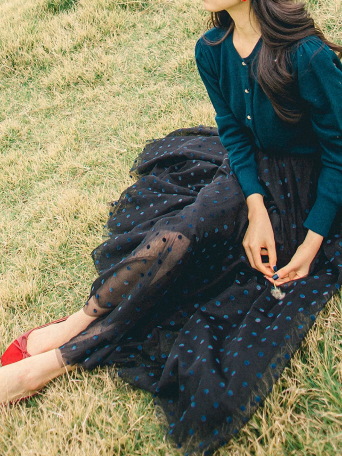 

Sahara Miss Bruce Vintage Polka Dot Me Skirt High Waist Puffy Skirt Polyester Fiber Commute Sle Ci Commute