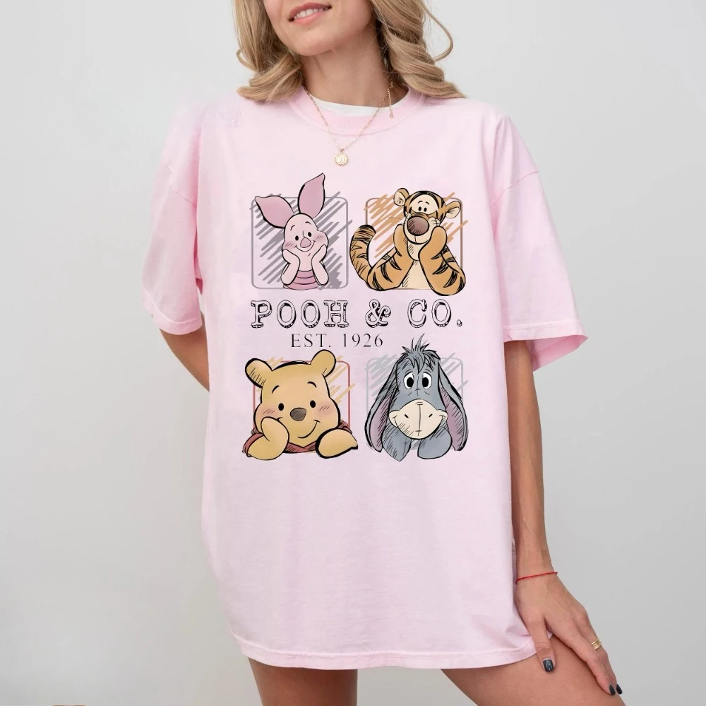 Retro-T-Shirt mit Winnie Puuh und seinen Freunden, T-Shirt der Winnie Puuh-Firma aus dem Jahr 1926, mit Motiven von Tigger, Ferkel und Eeyore, für Herren, Damen und Kinder. – Detail 4