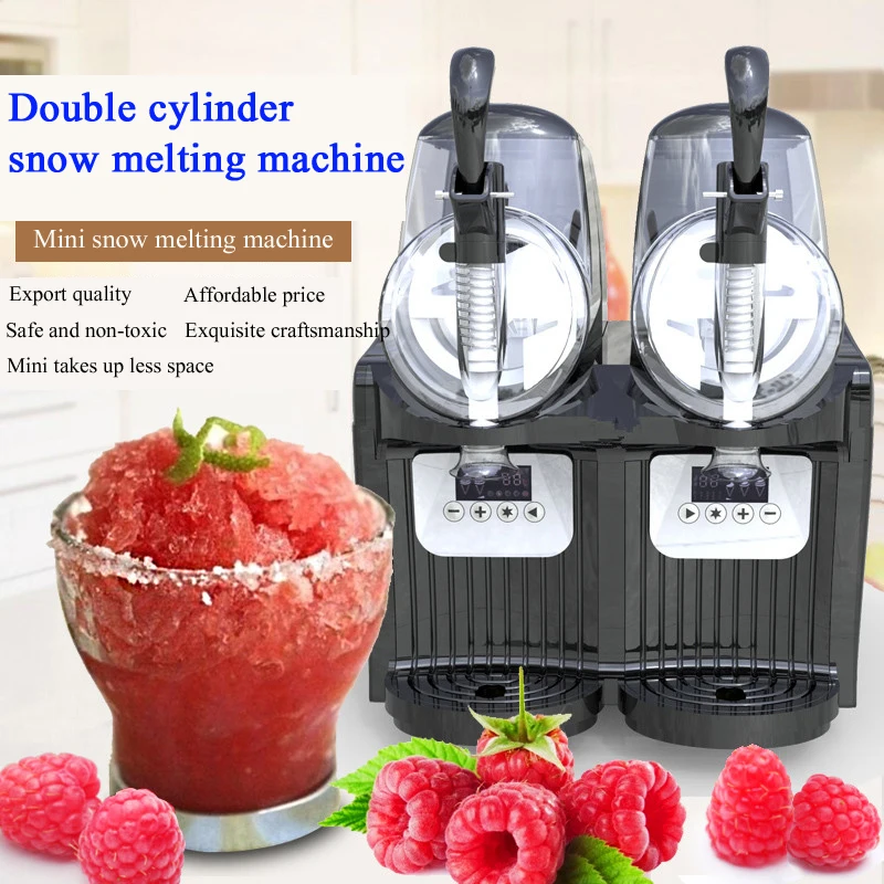 Commercial Slushy Machine 2L Double Tank Margarita Machine Stainless Steel Frozen Drink Machine Perfect for Cafes Bars