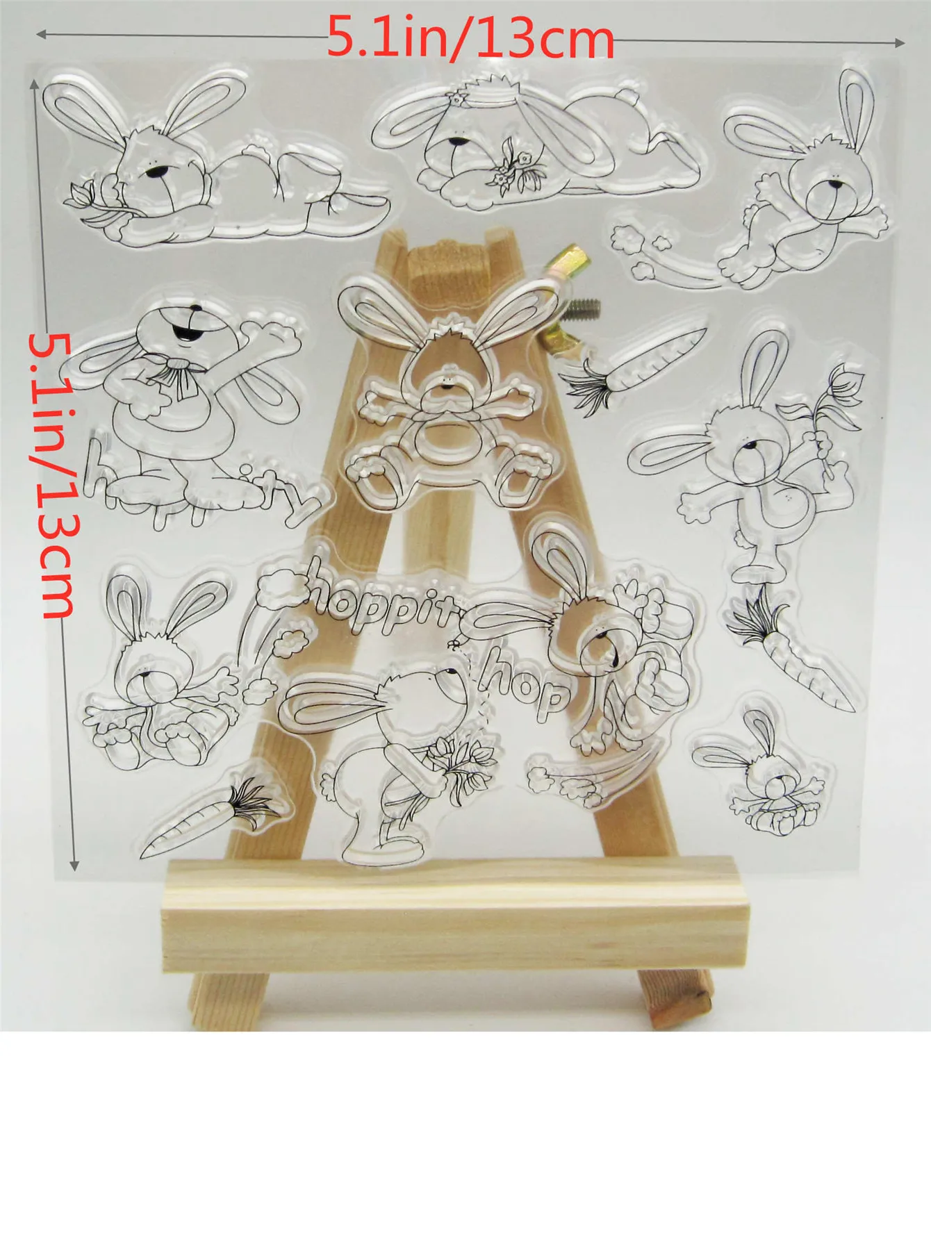 Transparent Silicone Rubber Stamp and Metal Die Sheet Cling, A Group of Rabbits, DIY Scrapbooking, Cute Pattern, Photo Album