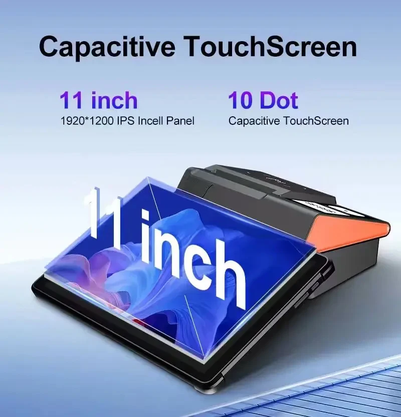 محطة Windows 11 POS مدمجة مقاس 11 بوصة، Intel N95 CPU 8G+128G Inbuilt، طابعة حرارية 80 مم POS، ماسح ضوئي ثنائي الأبعاد، شاشة 2.4 بوصة الثانية #2