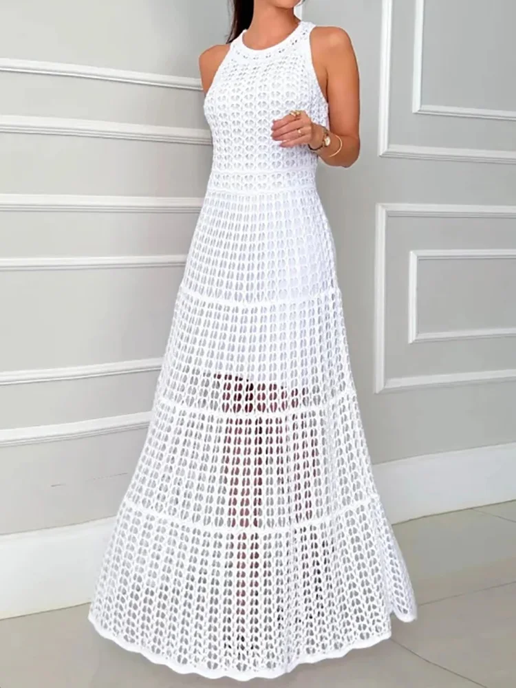 

Half Sleeve Lace Patchwork Deep V Neck Dress Spring Elegant Women Solid Slim Dress Party Club Femme Maxi Hollow Dress Vestidos