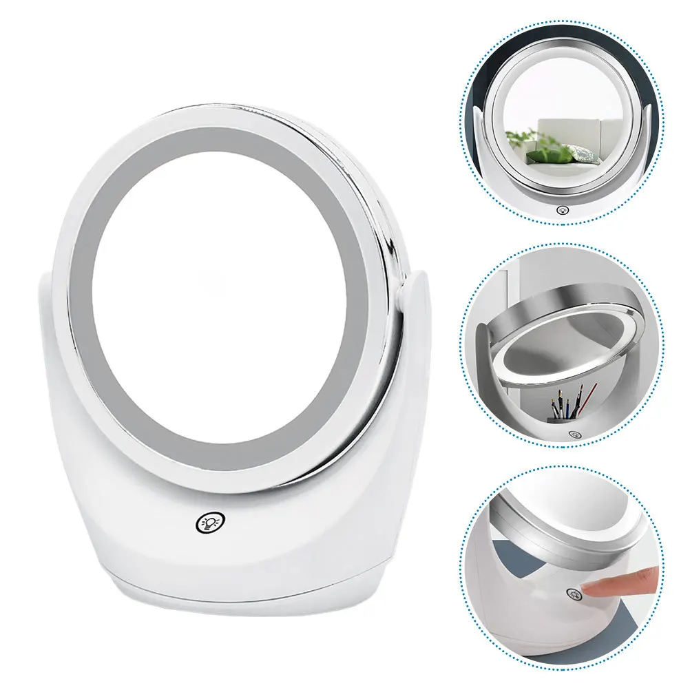 Dimmende LED-make-upspiegel met instelbare helderheid High Definition Heldere reflectie Glad ontwerp voor tafelbladbadkamerbureau