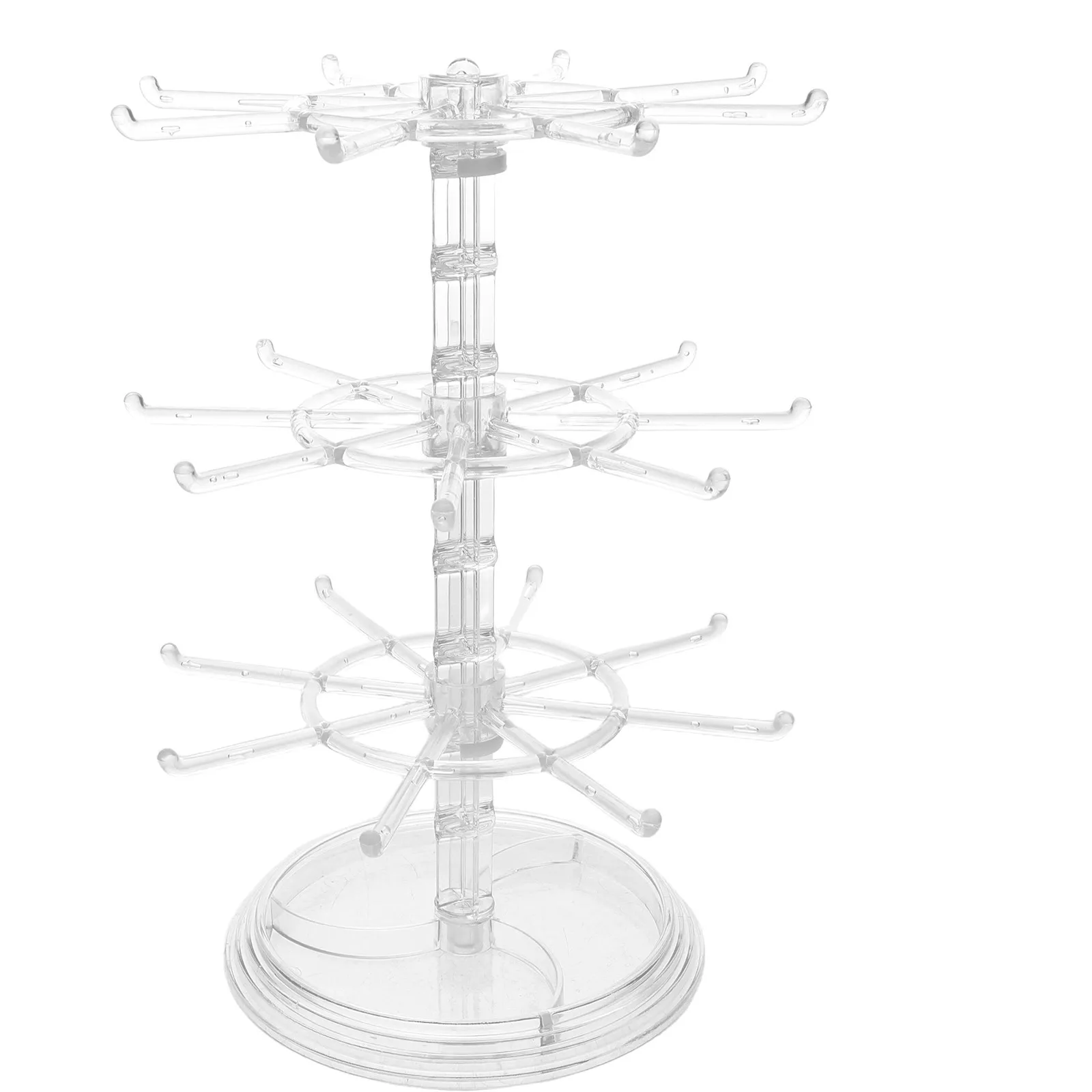 3-Tier Rotating Jewelry Display Stand for Necklaces, Rings, Earrings, Bracelets & Keychains – Non-Slip Matte Metal