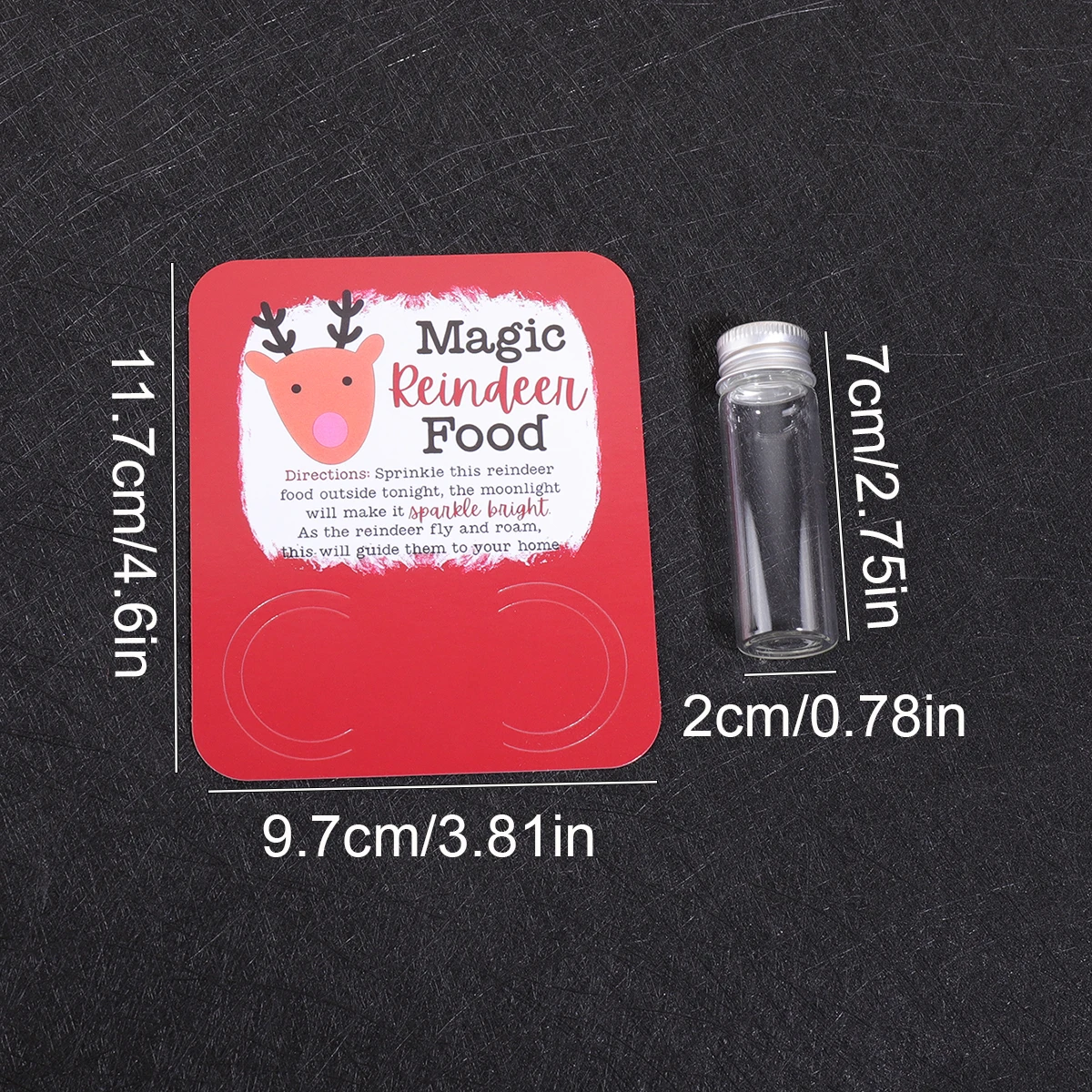 1PC Christmas-themed Cardstock Set, Reindeer Pattern, Party DIY Small Gift Packaging Supplies (1 Card, 1 Glass Tube, 1 OPP Bag)