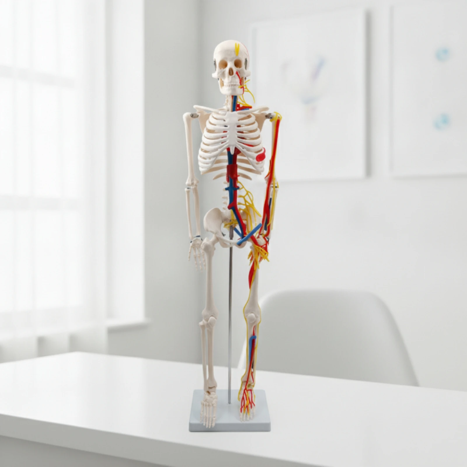 Human Skeleton Model with Nerves Scientific Skeleton Model with Vessels Plastic Articulated for Teachers, Classroom
