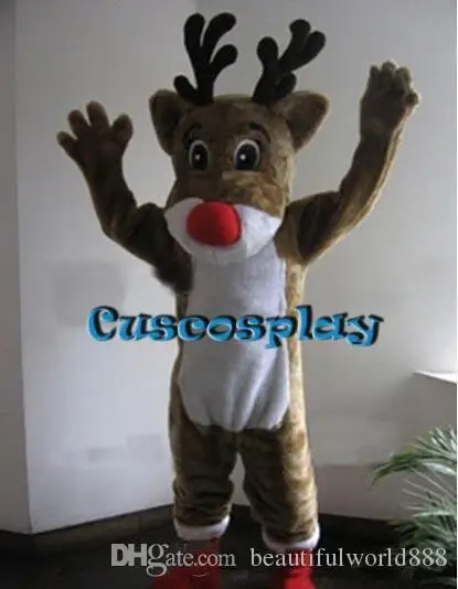 

Adult Plush Rudolph Reindeer Deer cartoon Mascot Costume Christmas party Fancy Dress Halloween Mascot Costume for sale