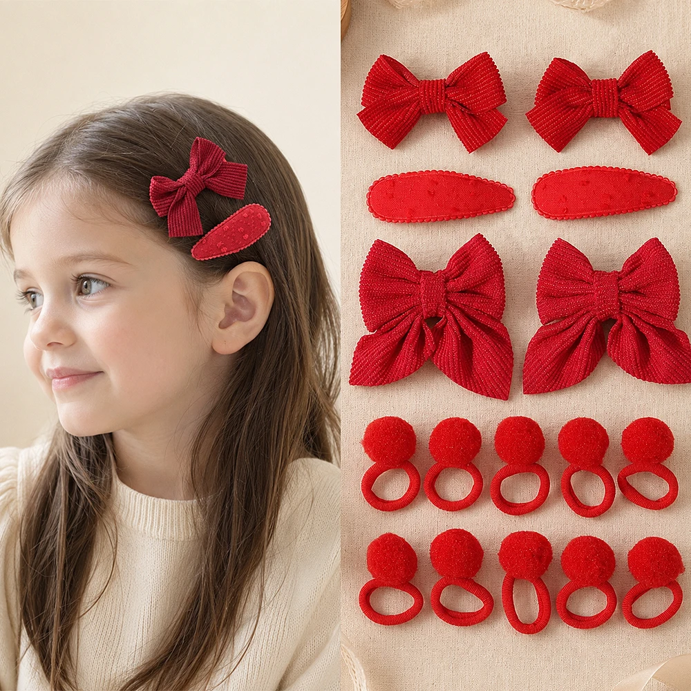 1 Lot Cute Children's Bow Hair Clip Bow Clips Bobball Hair Rope Children Teenagers Party Dress Up Girl Hair Accessories Gifts