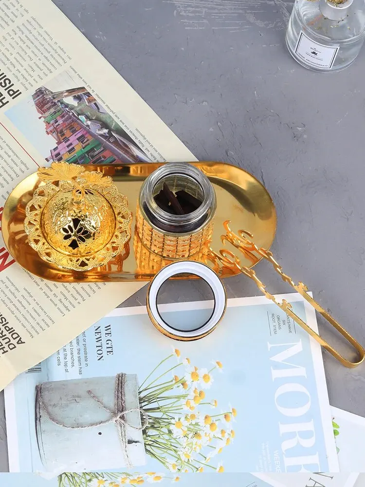 موقد إبداعي للعلاج بالروائح في الشرق الأوسط ، حديد ومعدن ، تنقية هواء داخلي ، غرفة نوم منزلية ، مجموعة